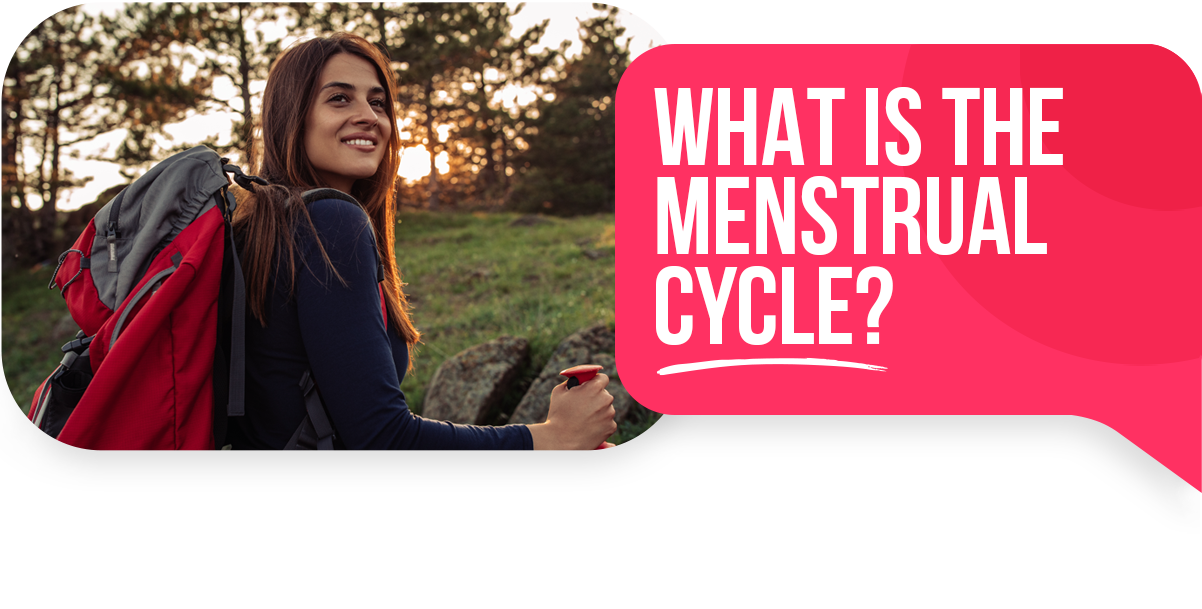 Woman hiking in nature at one with her menstrual cycle