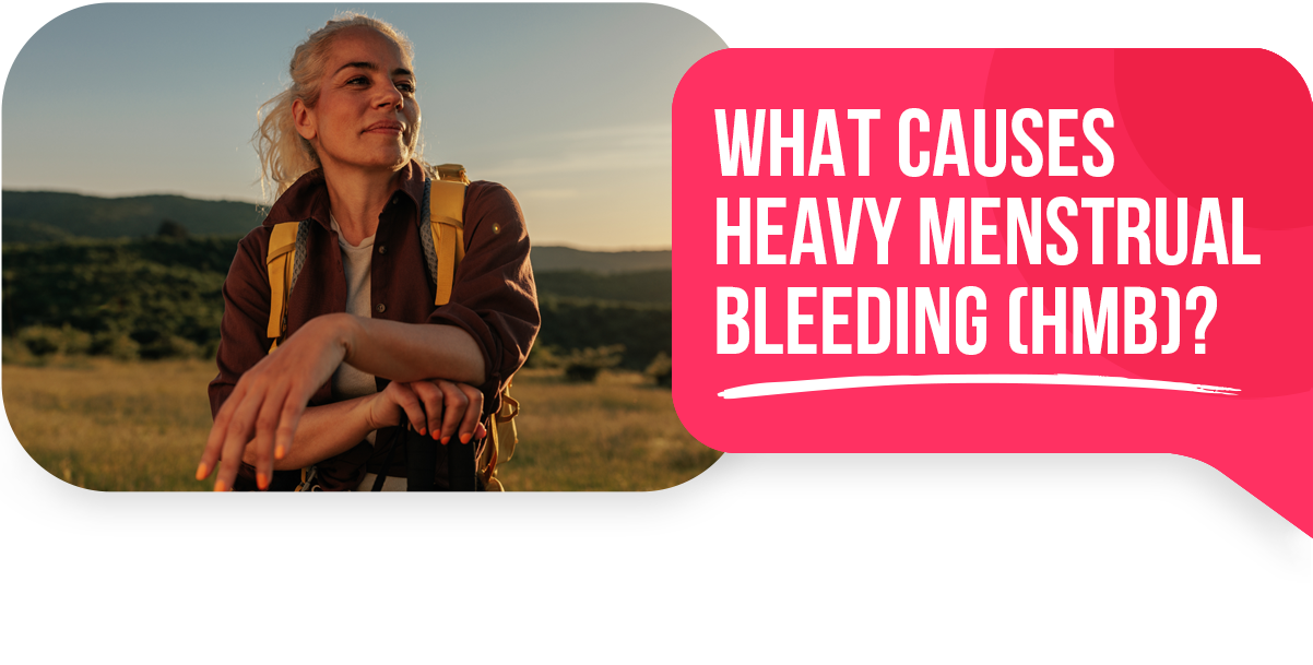 Woman considering causes of heavy menstrual bleeding